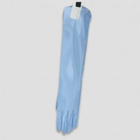 NWT Sheer Lace Extra Long Gloves Cosplay Accessory Breathable Baby Blue OS - Picture 1 of 6
